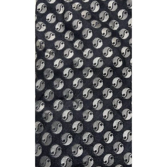 MOSCHINO Black Geometric Silk Tie ITALY 58"/ 4" EC - Picture 2 of 5